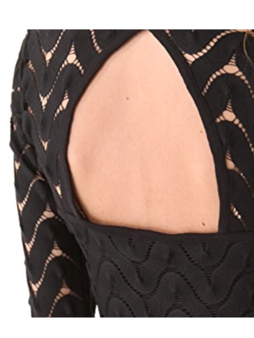 Free People wild thing crochet mini dress black long sleeve